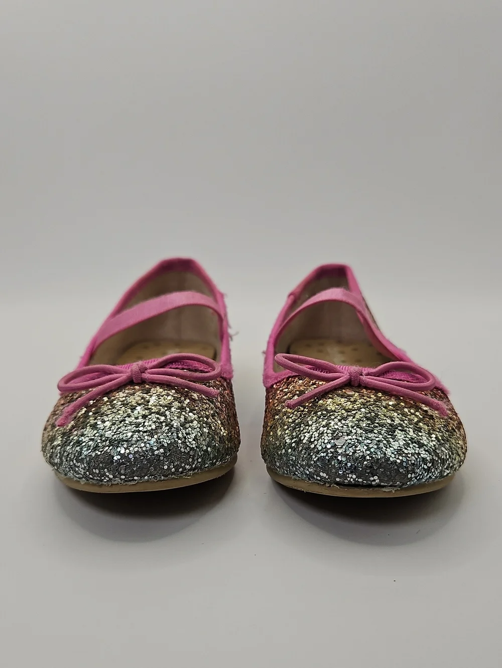 Cat & Jack Glitter & Dusty Rose Ballet Flats - 2 Pair Bundle. Size 9